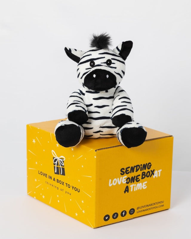 Zebra safari plush animal toys gift care package in Australia