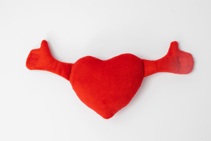 Add on heart extension pillow for a plush animal toy