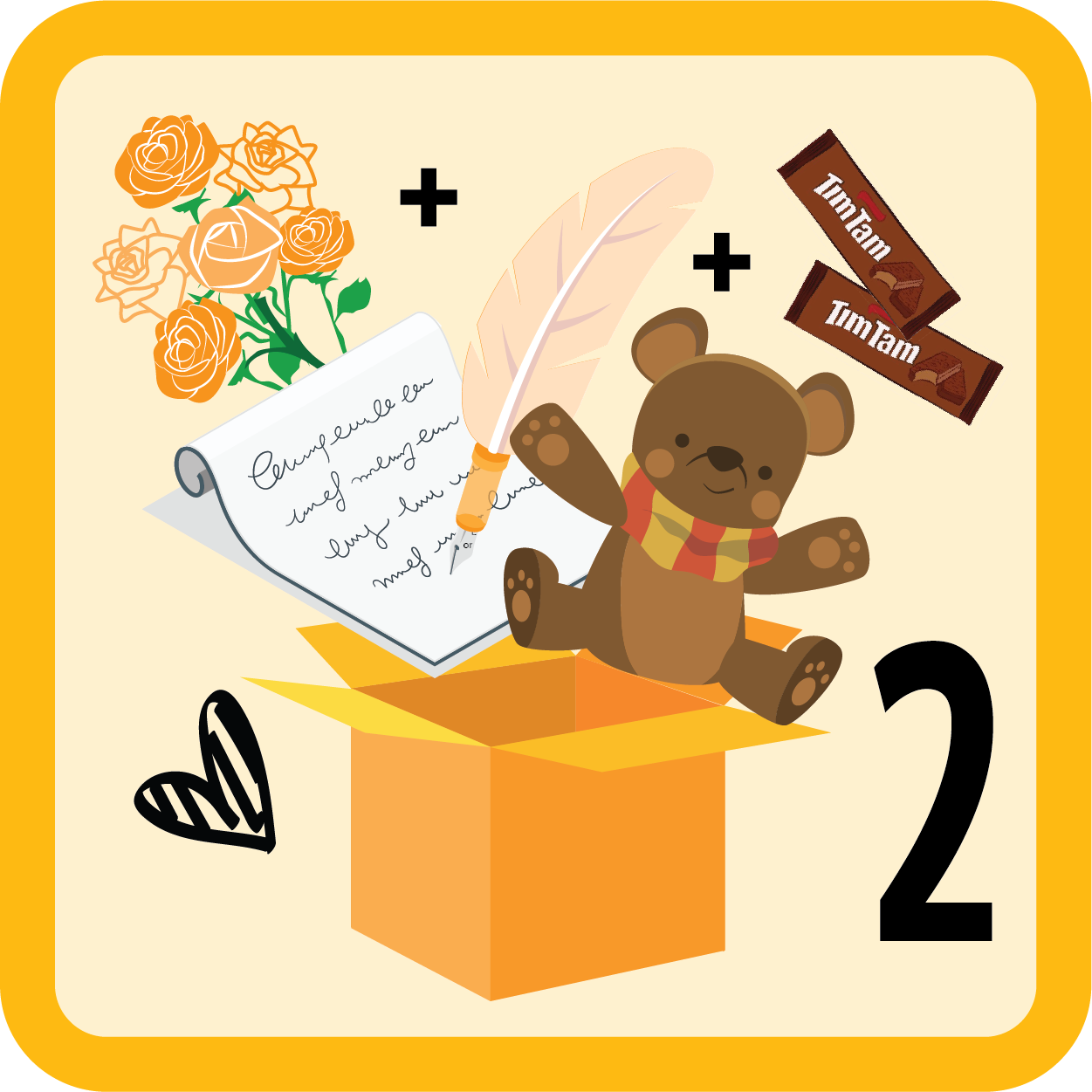 write a personal message included in your care package for free as well as accessories to complete the care package