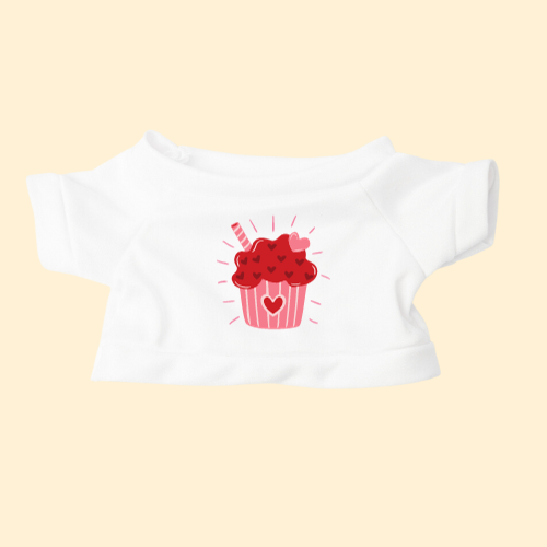 Cupcake Happy Valentines Day White T-shift print as gifts in Australia