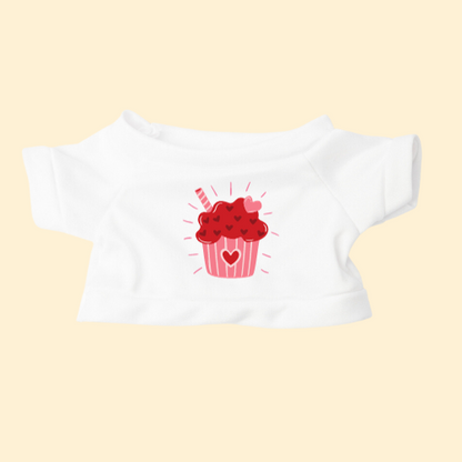 Cupcake Happy Valentines Day White T-shift print as gifts in Australia