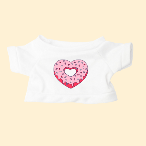 doughut heart shape White T-shift print as gifts in Australia
