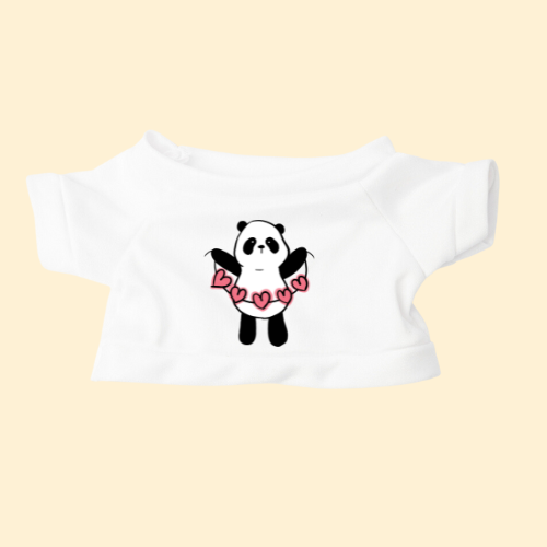 panda heart white T-shift print as gifts in Australia